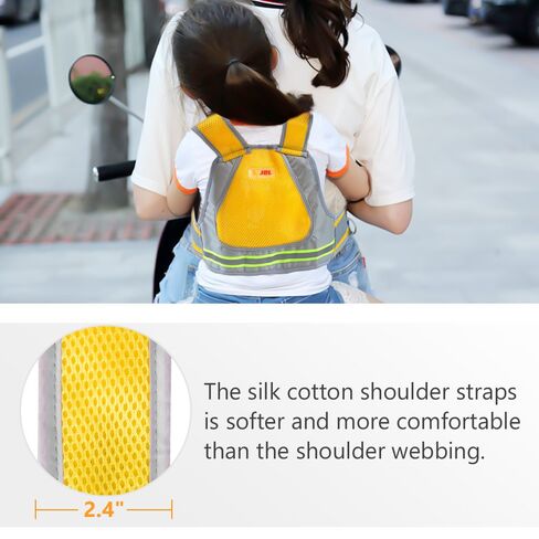 Jolik Child Motorcycle Safety Harness with 4 – in – 1 Buckle Breathable Material in Yellow in Kuwait