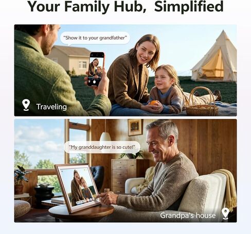 ARZOPA 2K Digital Picture Frame 14 Inch Free Cloud Storage No Subscription QHD Anti-Glare Touchscreen Metal Frame Load Photos Videos from Phone Ideal for Gifting - D14Pro Mocha Brown in Kuwait