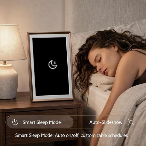 ARZOPA 2K Digital Picture Frame 14 Inch Free Cloud Storage No Subscription QHD Anti-Glare Touchscreen Metal Frame Load Photos Videos from Phone Ideal for Gifting - D14Pro Mocha Brown in Kuwait