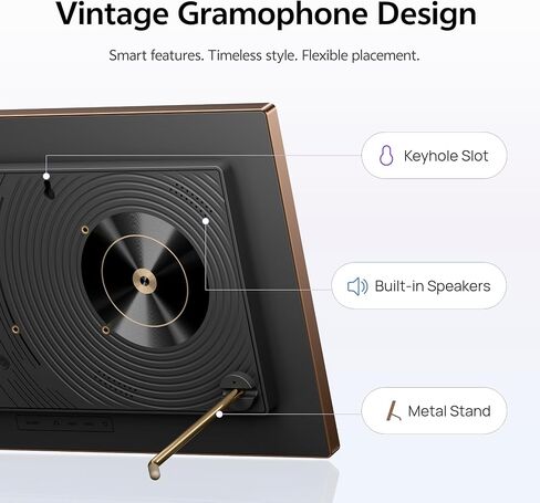 ARZOPA 2K Digital Picture Frame 14 Inch Free Cloud Storage No Subscription QHD Anti-Glare Touchscreen Metal Frame Load Photos Videos from Phone Ideal for Gifting - D14Pro Mocha Brown in Kuwait