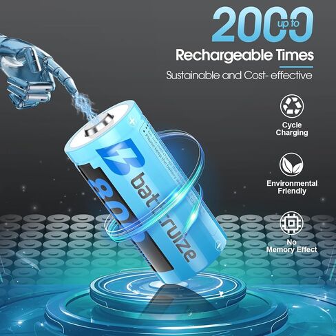 123 Rechargeable Batteries 8-Pack with Charger, 3.7V 800mAh 123 Batteries for Arlo Cameras VMS3330 VMC3030 VMK3200 3430 3530 and Flashlight Microphone in Kuwait