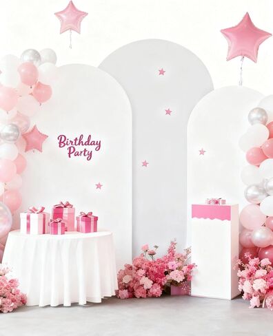 6 ft Arch Backdrop Stand, Wedding Arch Frame, Stable Metal Background Stand with Square Base Ground Nails, for Birthday Party Baby Shower Garland Decoration, Gold in Kuwait