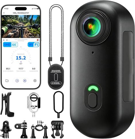 4K Mini Body Camera Wearable Action Body Cam,Sports Action Camera Thumb Size Hands-Free Recording Body Worn Camera, Premium Portable Camcorder Mount Anywhere for Work,Travel,Fishing (Black, 128, GB) in Kuwait