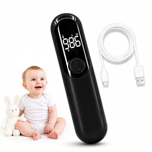 Forehead Thermometer for Adults and Baby, No Touch Thermometer with Fast 1 Second Reading, Rechargeable Thermometer with Fever Alert, Silent Mode, LED Display for Home in Kuwait
