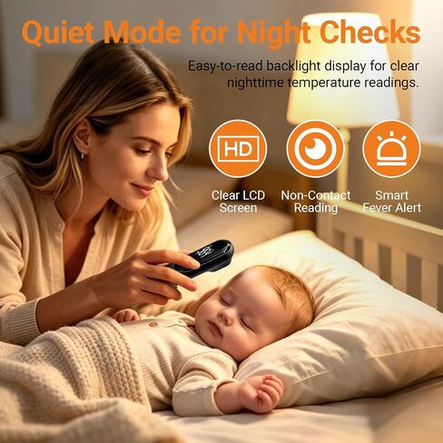 Forehead Thermometer for Adults and Baby, No Touch Thermometer with Fast 1 Second Reading, Rechargeable Thermometer with Fever Alert, Silent Mode, LED Display for Home in Kuwait
