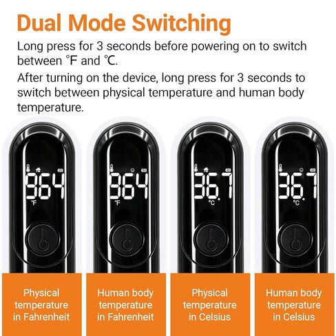 Forehead Thermometer for Adults and Baby, No Touch Thermometer with Fast 1 Second Reading, Rechargeable Thermometer with Fever Alert, Silent Mode, LED Display for Home in Kuwait