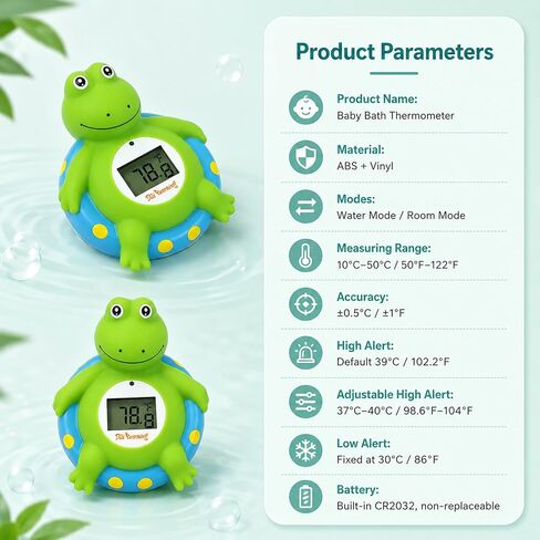 Doli Yearning Baby Bath Thermometer Baby Safety Water Thermometer for Kids | ±1℉ Accuracy; Long Battery Life; BPA-Free; Rapid Response in Kuwait