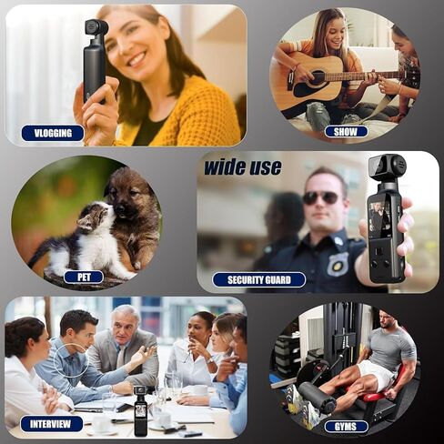 4K Pocket Body Camera with Audio & Video Recording, EIS Stabilization | 270° Rotating Len, Handheld POV Cameras with External Microphone, Vlogging Camera for Travel, Meeting, Daily Use(32GB) in Kuwait