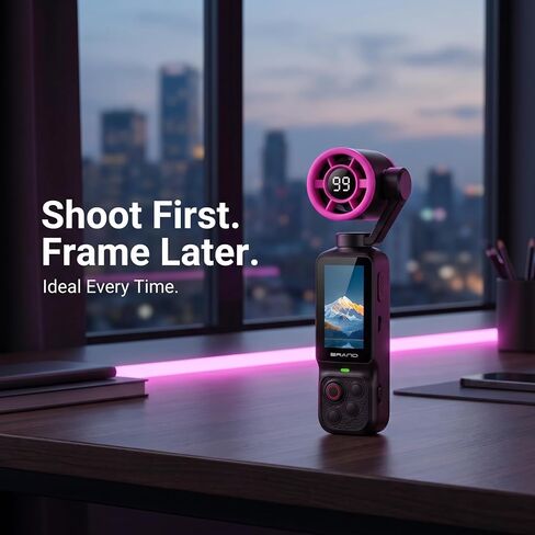Sports Handheld Camera Shooting Recorder with Built-in Portable Fan, Waterproof 180° Action Camera, 2-in-1 Vlog Camera with Long Battery Life, Shoot First & Frame Later, Universal Mount in Kuwait