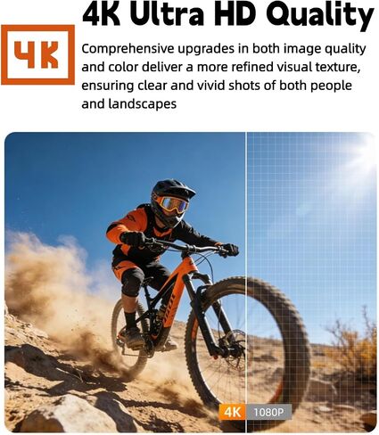 4K Vlogging Camera with 330° Rotating Lens & Face Tracking, 65MP Pocket Camera with WiFi, 6-Axis Stabilization, Touch Screen, 64GB TF Card & Tripod, Handheld POV Cam for YouTube TikTok Travel in Kuwait