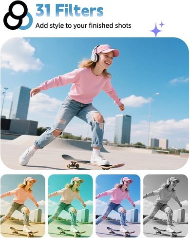4K Vlogging Camera with 330° Rotating Lens & Face Tracking, 65MP Pocket Camera with WiFi, 6-Axis Stabilization, Touch Screen, 64GB TF Card & Tripod, Handheld POV Cam for YouTube TikTok Travel in Kuwait
