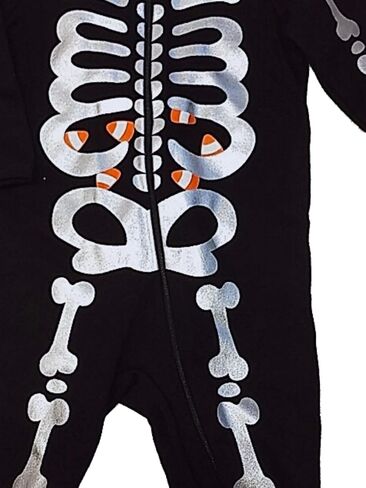 Celebrate Bariatric Supplements Infant Boys Black & Silver Skeleton Halloween Footie Sleeper Sleep & Play in Kuwait