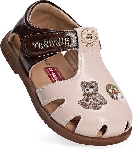 TARANIS Toddler Sandals Closed Toe Baby Walking Shoes Soft Sole Non-Slip First Walker Summer Sandals for Boys Girls with Adjustable Hook and Loop Strap in Kuwait