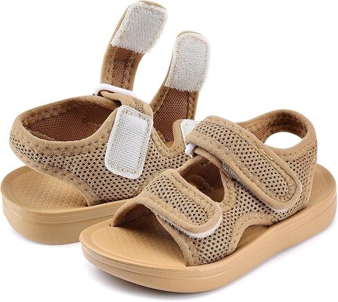 Toddler Sandals Boy Girl Non-Slip Water Shoes Adjustable | Adjustable Hook-and-Loop,Wide/Narrow Feet,Unisex 1-12 Years,Toddler Walking Support,Pool Beach Play,EVA Sole,Breathable Mesh in Kuwait