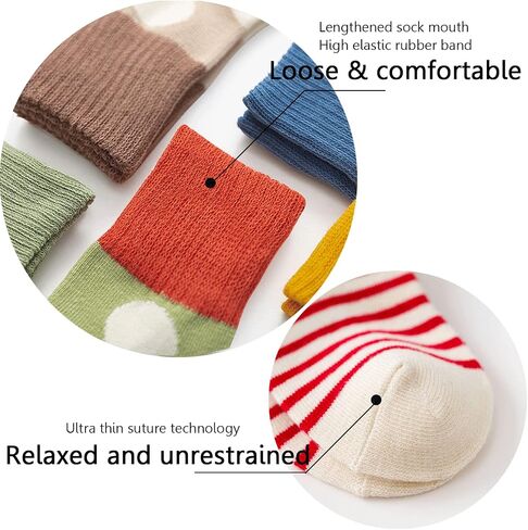 5 Pairs Cotton Ankle Socks for Toddlers and Little Kids, Soft Warm Cozy Socks for Unisex Infant, Gift for Boys and Girls Age 0-8 years (XL) in Kuwait