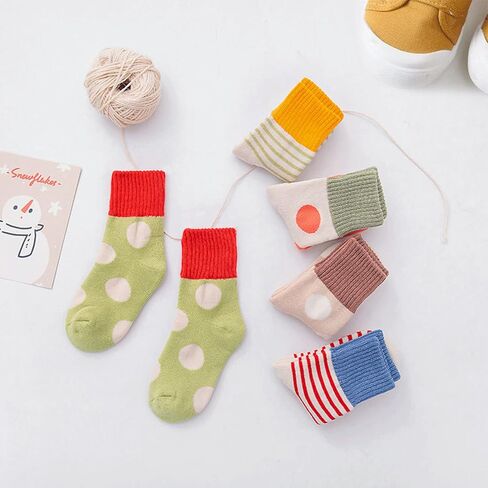 5 Pairs Cotton Ankle Socks for Toddlers and Little Kids, Soft Warm Cozy Socks for Unisex Infant, Gift for Boys and Girls Age 0-8 years (XL) in Kuwait