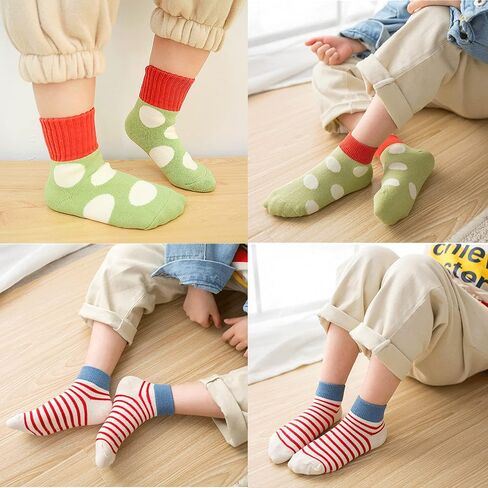 5 Pairs Cotton Ankle Socks for Toddlers and Little Kids, Soft Warm Cozy Socks for Unisex Infant, Gift for Boys and Girls Age 0-8 years (XL) in Kuwait