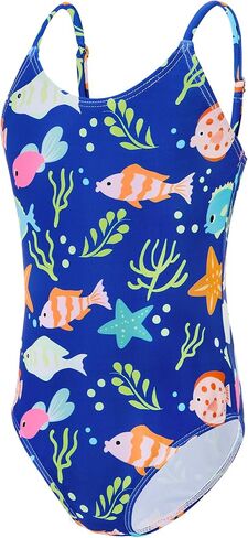 Zando Toddler Swimsuit Girl Size 2-11 Years - One Piece Cute Girls Bathing Suit Adjustable Kids Swimwear for Summer Beach in Kuwait