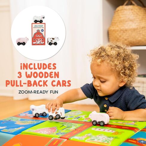 6-Piece Foam Climbing Blocks for Toddlers with Wooden Cars & Sticker Book, Glow in the Dark Race Track Soft Play Set, Indoor Kids Climbing Toys, CertiPUR-US® Foam, PU Leather in Kuwait