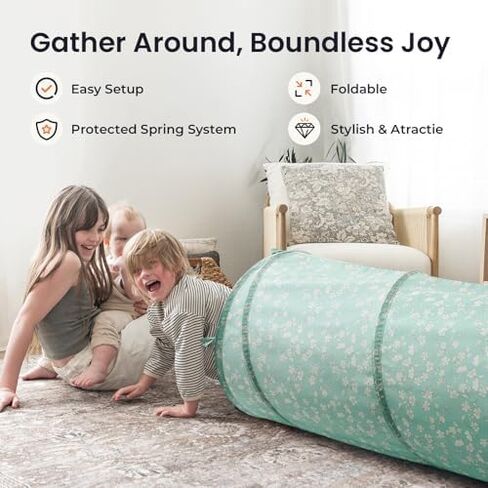 Tiny Land Soft Foam Climbing Blocks for Toddlers, Kids Play Tunnel for Toddlers and Baby, Foldable Pop Up Crawl Tunnel with Storage Bag in Kuwait