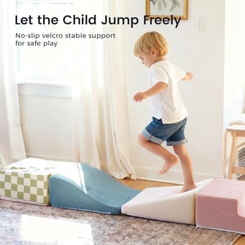 Tiny Land Soft Foam Climbing Blocks for Toddlers, Kids Play Tunnel for Toddlers and Baby, Foldable Pop Up Crawl Tunnel with Storage Bag in Kuwait