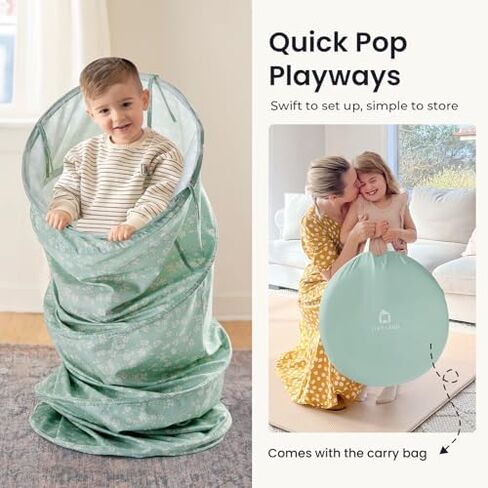 Tiny Land Soft Foam Climbing Blocks for Toddlers, Kids Play Tunnel for Toddlers and Baby, Foldable Pop Up Crawl Tunnel with Storage Bag in Kuwait