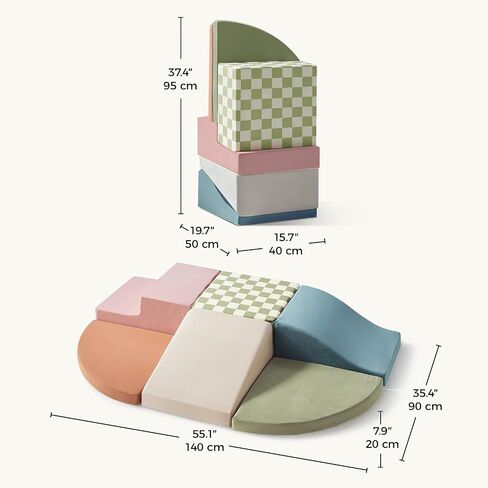 Tiny Land Soft Foam Climbing Blocks for Toddlers, Kids Play Tunnel for Toddlers and Baby, Foldable Pop Up Crawl Tunnel with Storage Bag in Kuwait