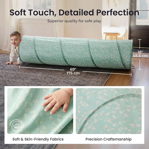 Tiny Land Soft Foam Climbing Blocks for Toddlers, Kids Play Tunnel for Toddlers and Baby, Foldable Pop Up Crawl Tunnel with Storage Bag in Kuwait