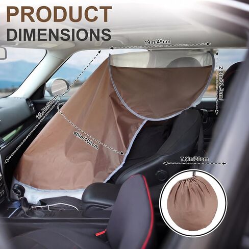 BBTO Car Seat Sun Shade Cover, UV Protection Privacy Sunshade Covers for Front Passenger, Brownish UV Blocking for Interior Sun Protection for Car SUV Truck Leather Fabric Seats in Kuwait
