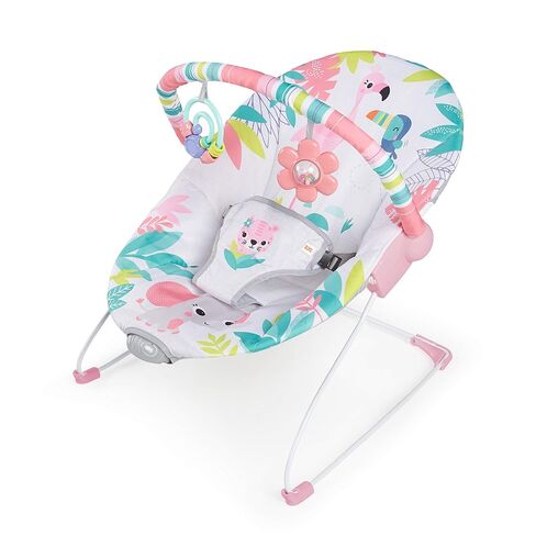 Bright Starts Baby Bouncer Soothing Vibrations Infant Seat - Removable -Toy Bar, Nonslip Feet, 0-6 Months Up to 20 lbs (Safari Fun) in Kuwait