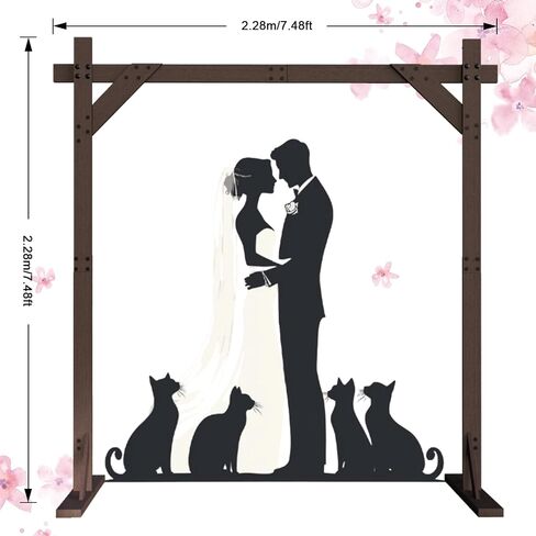 Climbing Plant Support Structure Wooden Wedding Arch – 7.48FT Square Wood Backdrop Stand for Ceremony & Events, Sturdy Wooden Arbor for Wedding Decorations, Indoor & Outdoor Garden Arch Frame in Kuwait