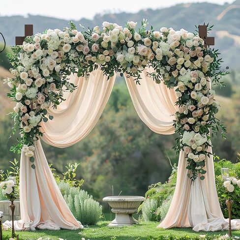 Climbing Plant Support Structure Wooden Wedding Arch – 7.48FT Square Wood Backdrop Stand for Ceremony & Events, Sturdy Wooden Arbor for Wedding Decorations, Indoor & Outdoor Garden Arch Frame in Kuwait