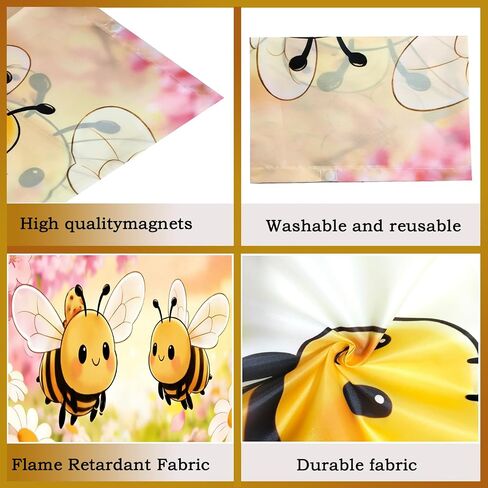 Fluorescent Light Covers for Drop Ceiling, Cute Bee Theme, Magnetic Fabric Diffuser, 4x2 Feet, 2 Pack, for Office, School, Hospital, Home in Kuwait