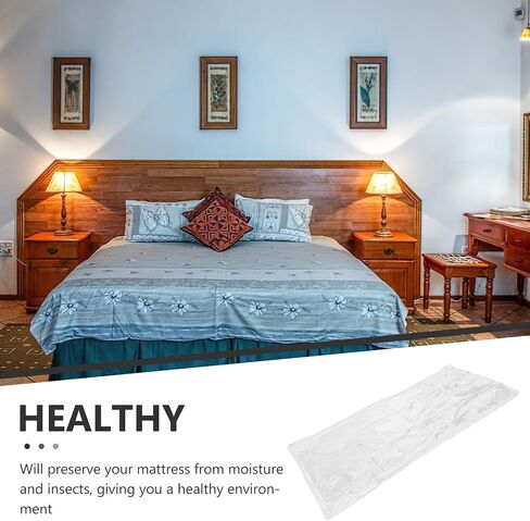 Homoyoyo Waterproof Mattress Protector Cover with Zipper Large Capacity Plastic Mattress Storage Bag for Housewarming Gift and Bathroom Use Sturdy and Reusable in Kuwait