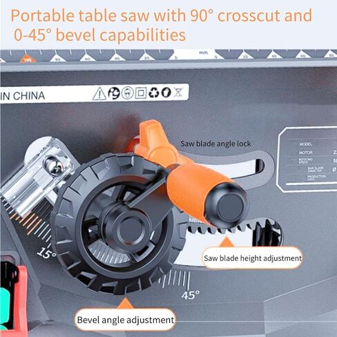 Garvee Dust-Free Table Saw, 15 Amp 8.5 in Portable Jobsite Table Saw with Protective Cover, 5000RPM, 98% Vacuuming Rate, 90° Cross Cut 0-45° Bevel Cut for DIY Woodworking, Metal, Plastic in Kuwait