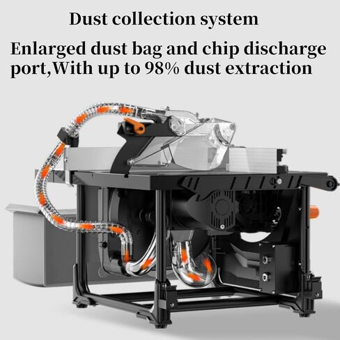 Garvee Dust-Free Table Saw, 15 Amp 8.5 in Portable Jobsite Table Saw with Protective Cover, 5000RPM, 98% Vacuuming Rate, 90° Cross Cut 0-45° Bevel Cut for DIY Woodworking, Metal, Plastic in Kuwait