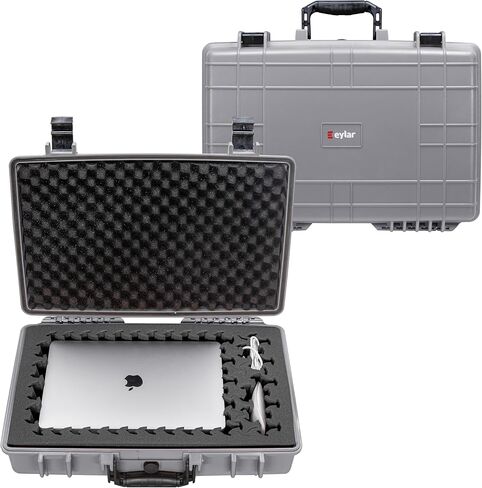 Eylar 20" Hard Laptop Case Equipped with RAGAR Reconfigurable & Reusable XP Crosslinked Foam Insert, Waterproof, Shockproof for Equipment, Drones, and Cameras (1 RAGAR Layer) (Gray) in Kuwait
