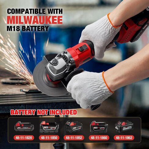 Angle Grinder Cordless for Milwaukee M18 Battery, Brushless, 4 1/2" Cordless Grinder, Variable Speed, Powerful 18V Angle Grinder Tool for Grinding Polishing Cutting (Battery Not Included) in Kuwait