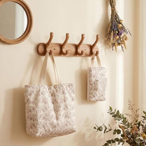 Quilted Diaper Wipe Holder Floral Hanging Pouch Reusable Fabric Wet Wipes Organizer Bag with Zipper and Lanyard for Car Stroller Travel Outdoor Daily Casual Mommy Bag in Kuwait