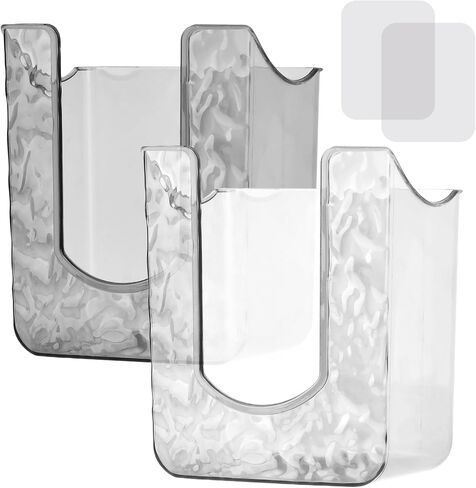 CALIDAKA Wall Mounted Wipes Dispenser 2 Pack Adhesive Tissue Box Holder | Stores refill wet wipe packs off the counter on smooth bathroom, toilet, kitchen, or laundry room walls in Kuwait