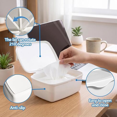 Wipes Dispenser Compatible with Flushable Wipes Refillable Wet Tissue Container Sealed Lid Design Non Slip Wipe Holder for Home Travel Use in Kuwait