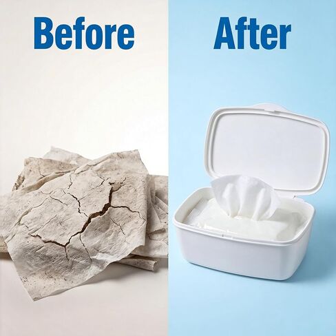 Wipes Dispenser Compatible with Flushable Wipes Refillable Wet Tissue Container Sealed Lid Design Non Slip Wipe Holder for Home Travel Use in Kuwait