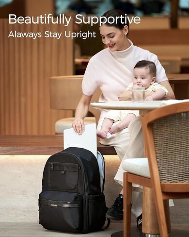 Momcozy GoEase Diaper Bag Backpack - Multi-Pocket, Waterproof and Durable Baby Bag with Changing Pad, Insulated Pouch, Stroller Straps & Laptop Compartment — Baby Essentials for Work and Travel, Black in Kuwait