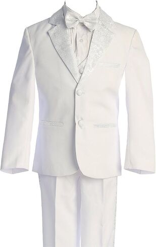 BluNight Boys Jacquard Detailing Special Occasion Tuxedo Baby Toddler Big Kids in Kuwait