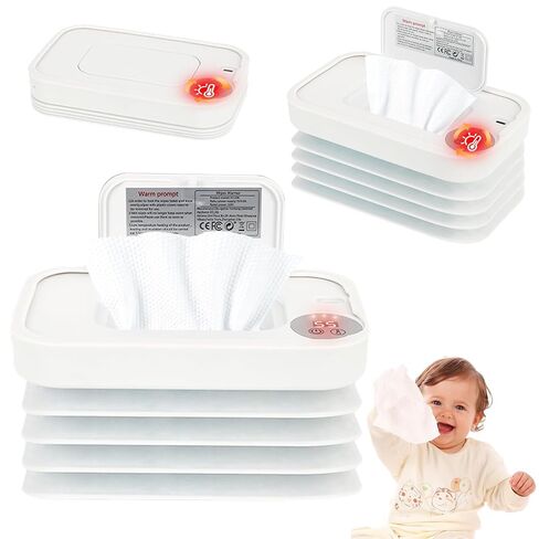 2026 New Baby Wipe Warmer and Baby Wet Wipes Dispenser | Foldable Portable Large Capacity Baby Wipes Warmer for Babies | Innovative Foldable Design | Fast and Even Heating Diaper Wipe Warmer in Kuwait
