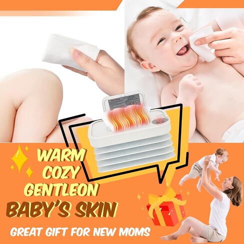 2026 New Baby Wipe Warmer and Baby Wet Wipes Dispenser | Foldable Portable Large Capacity Baby Wipes Warmer for Babies | Innovative Foldable Design | Fast and Even Heating Diaper Wipe Warmer in Kuwait