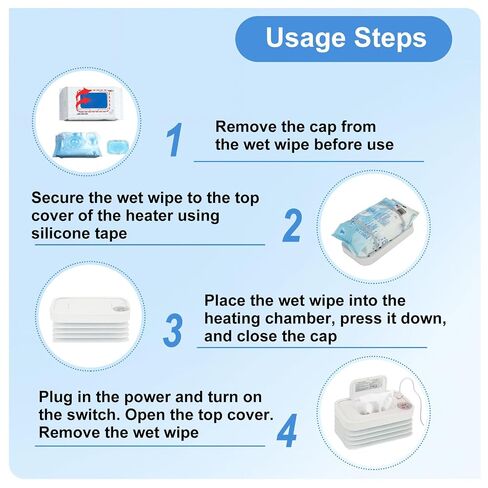 Baby Wipe Warmer, Portable Diaper Wipe Warmer, Foldable Wipe Heater and Dispenser, Wet Wipes Warmer with 3 Temperature Settings and Digital Display for Bathroom in Kuwait