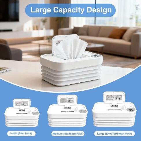 Baby Wipe Warmer, Portable Diaper Wipe Warmer, Foldable Wipe Heater and Dispenser, Wet Wipes Warmer with 3 Temperature Settings and Digital Display for Bathroom in Kuwait