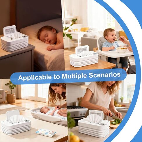 Baby Wipe Warmer, Portable Diaper Wipe Warmer, Foldable Wipe Heater and Dispenser, Wet Wipes Warmer with 3 Temperature Settings and Digital Display for Bathroom in Kuwait