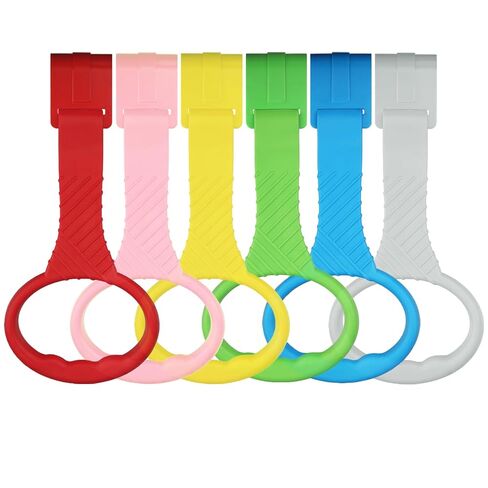 6PCS Playpen Baby Pull Up Rings - Premium Baby Handles for Play Pen Standing Up - Plastic Walking Exercises Assistant Rings for Infants Babies Toddler - Ergonomic Handles - 6 Colors in Kuwait